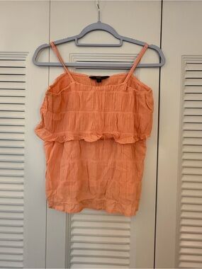 Women's Peach Ruffle Spaghetti Strap Top